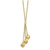 Image 1 : 14k Yellow Gold Brushed Hearts w/2 in ext Necklace - 19 in.