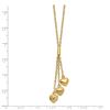 Image 2 : 14k Yellow Gold Brushed Hearts w/2 in ext Necklace - 19 in.