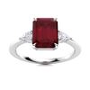 Image 1 : Natural 1.46 CTW Ruby & Diamond Engagement Ring 18K White Gold