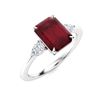 Image 2 : Natural 1.46 CTW Ruby & Diamond Engagement Ring 18K White Gold