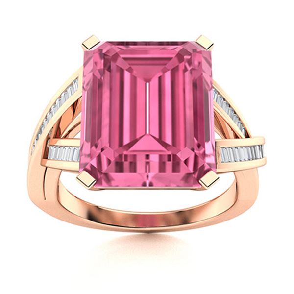 Natural 2.45 CTW Tourmaline & Diamond Engagement Ring 18K Rose Gold