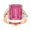 Image 1 : Natural 2.45 CTW Tourmaline & Diamond Engagement Ring 18K Rose Gold