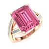 Image 2 : Natural 2.45 CTW Tourmaline & Diamond Engagement Ring 18K Rose Gold