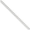 Image 2 : 14k White Gold 7.25 mm Beveled Curb Chain - 20 in.