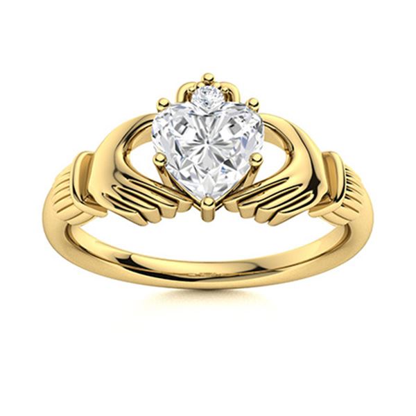 Natural 1.55 CTW Diamond Solitaire Ring 18K Yellow Gold