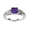 Image 1 : Natural 0.51 CTW Amethyst Solitaire Ring 14K White Gold