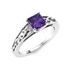 Image 2 : Natural 0.51 CTW Amethyst Solitaire Ring 14K White Gold