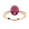 Image 1 : Natural 0.87 CTW Tourmaline Solitaire Ring 18K Rose Gold