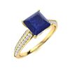 Image 2 : Natural 1.26 CTW Sapphire & Diamond Engagement Ring 14K Yellow Gold