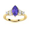 Image 1 : Natural 1.23 CTW Tanzanite & Diamond Engagement Ring 14K Yellow Gold
