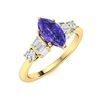 Image 2 : Natural 1.23 CTW Tanzanite & Diamond Engagement Ring 14K Yellow Gold