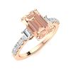 Image 2 : Natural 2.35 CTW Morganite & Diamond  Engagement Ring 18K Rose Gold
