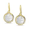 Image 1 : 14k Gold Two-Tone Wire Wrapped Dangle Earrings