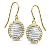Image 2 : 14k Gold Two-Tone Wire Wrapped Dangle Earrings