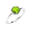 Image 2 : Natural 0.61 CTW Peridot Solitaire Ring 14K White Gold