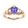 Image 1 : Natural 0.69 CTW Tanzanite & Diamond Engagement Ring 18K Rose Gold