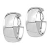 Image 2 : 14k White Gold Omega Back Hoop Earrings - 10x26 mm