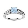 Image 1 : Natural 1.08 CTW Aquamarine Solitaire Ring 14K White Gold