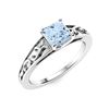 Image 2 : Natural 1.08 CTW Aquamarine Solitaire Ring 14K White Gold