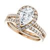 Image 4 : Natural 4.02 CTW Halo Teardrop Pear Cut Diamond Engagement Set 14KT Rose Gold