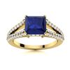 Image 1 : Natural 2.23 CTW Sapphire & Diamond Engagement Ring 14K Yellow Gold