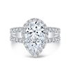 Image 1 : Natural 2.42 CTW Pear Cut Split Shank Diamond Engagement Ring 14KT White Gold