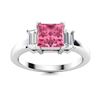 Image 1 : Natural 0.91 CTW Tourmaline & Diamond Engagement Ring 14K White Gold