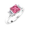 Image 2 : Natural 0.91 CTW Tourmaline & Diamond Engagement Ring 14K White Gold
