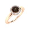 Image 2 : Natural 0.53 CTW Smoky Quartz & Diamond Engagement Ring 18K Rose Gold