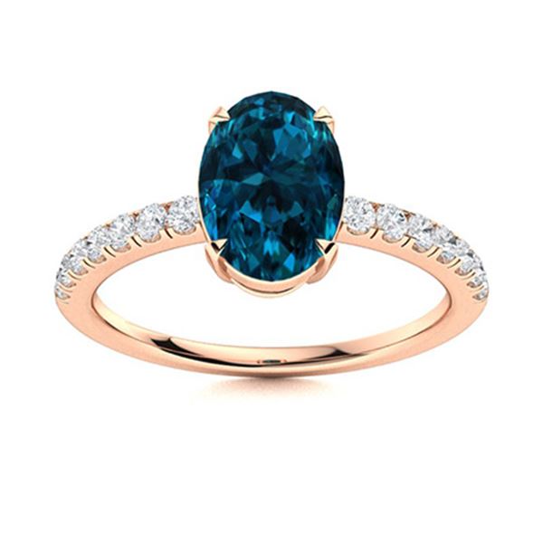 Natural 3.34 CTW Topaz & Diamond Engagement Ring 14K Rose Gold