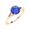 Image 2 : Natural 1.02 CTW Ceylon Sapphire Solitaire Ring 18K Rose Gold