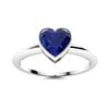 Image 1 : Natural 1.0 CTW Sapphire Solitaire Ring 14K White Gold