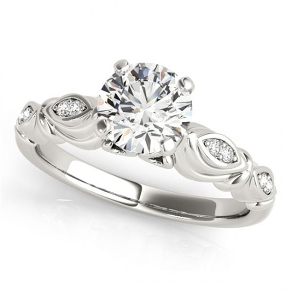 Natural 0.6 ctw Diamond Antique Ring 14k White Gold