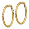 Image 2 : 14k Yellow Gold Diamond-cut Omega Back Hoop Earrings - 3x30 mm