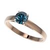 Image 1 : 0.77 ctw Certified Intense Blue Diamond Engagment Ring 10k Rose Gold - REF-57W8H