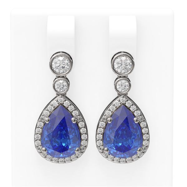 2.8 ctw Tanzanite & Diamond Earrings 18K White Gold - REF-143N6F