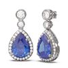 Image 2 : 2.8 ctw Tanzanite & Diamond Earrings 18K White Gold - REF-143N6F