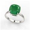 Image 2 : 6 ctw Cushion Emerald Designer Engagment RNG 18k White Gold - REF-55N2F
