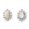 Image 1 : 0.45 ctw Opal & Diamond Earrings 10k Yellow Gold - REF-13X3A