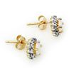Image 2 : 0.45 ctw Opal & Diamond Earrings 10k Yellow Gold - REF-13X3A