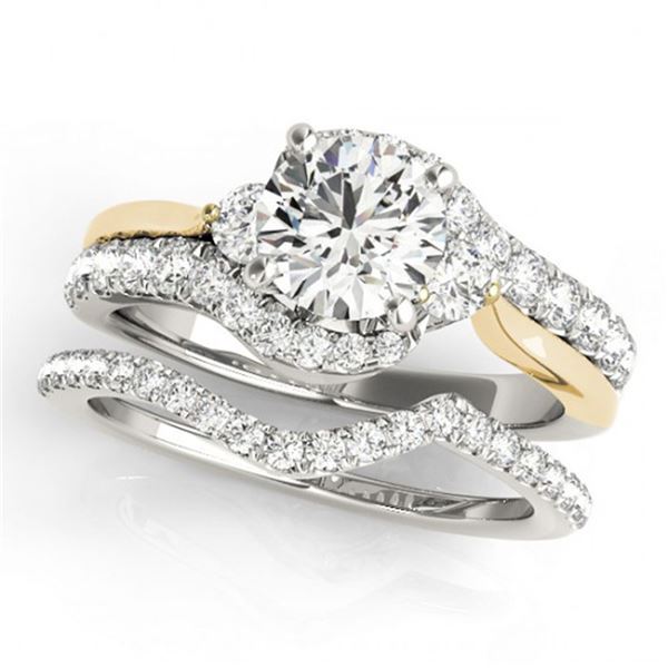 1.31 ctw Certified VS/SI Diamond Bypass Solitaire 2pc Set 14k 2Tone Gold - REF-112K8Y