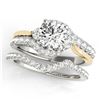 Image 1 : 1.31 ctw Certified VS/SI Diamond Bypass Solitaire 2pc Set 14k 2Tone Gold - REF-112K8Y