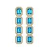 Image 1 : 11.13 ctw Swiss Topaz & Diamond Micro Pave Halo Earrings 10k Yellow Gold - REF-172X8A