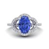 Image 1 : 1.75 ctw Tanzanite & Micro Pave VS/SI Diamond Ring 10k White Gold - REF-41R3K