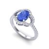 Image 2 : 1.75 ctw Tanzanite & Micro Pave VS/SI Diamond Ring 10k White Gold - REF-41R3K