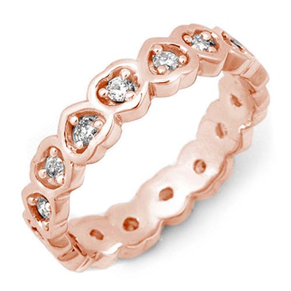 0.50 ctw Certified VS/SI Diamond Ring 10k Rose Gold - REF-28X2A