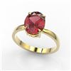 Image 2 : 3 ctw Pink Tourmaline Designer Ring 18k Yellow Gold - REF-47N3F