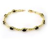 Image 1 : 5.32 ctw Blue Sapphire & Diamond Bracelet 10k Yellow Gold - REF-26N2F