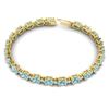 Image 2 : 19.7 ctw Sky Blue Topaz & VS/SI Diamond Eternity Bracelet 10k Yellow Gold - REF-98H2R
