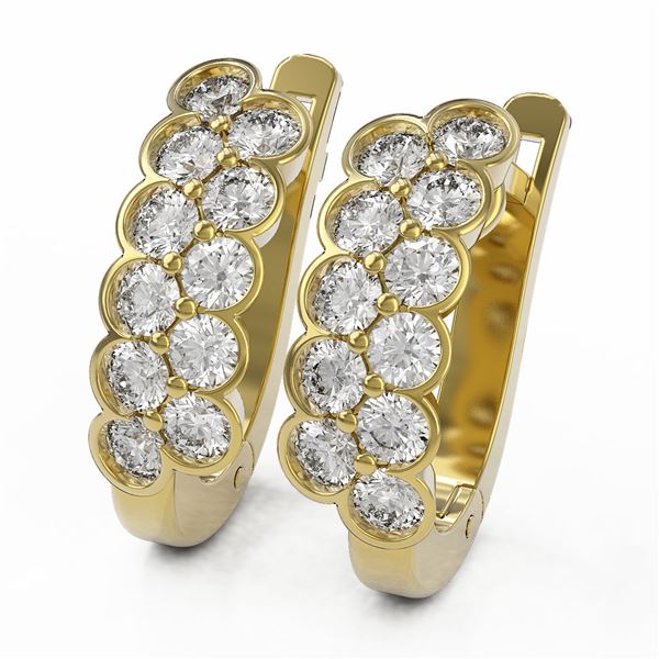 1.6 ctw Diamond Designer Earrings 18K Yellow Gold - REF-106M4G